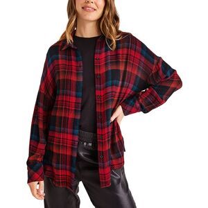 Bella Dahl Womens  Oversized Wool-Blend Shacket, Black